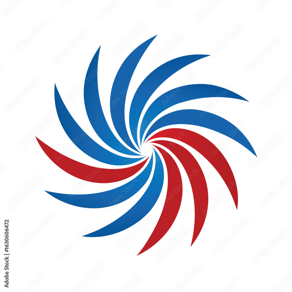 Patriotic Swirl Burst with Thick and Thin Lines Patriotic Swirl Burst with Thick and Thin Lines