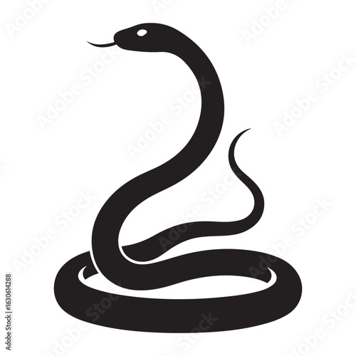 Elegant serpent silhouette design for wildlife and reptile themes