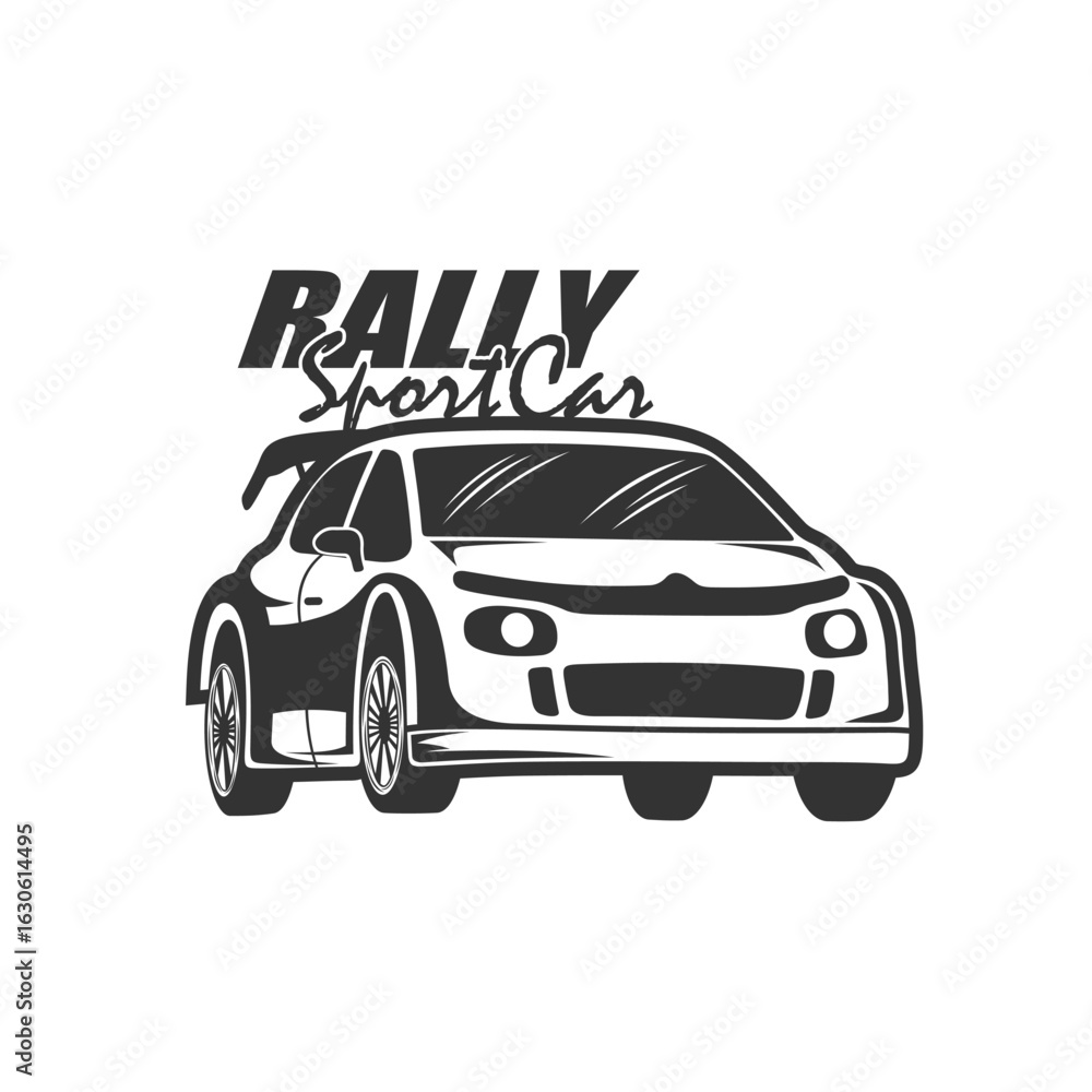 Sport Rally Car logo design vector. Silhouette Rally Car Template Illustration Sport Rally Car logo design vector. Silhouette Rally Car Template Illustration