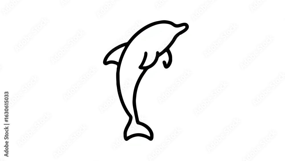 Naklejka premium Dolphin with Baby Dolphin Leaping Together
