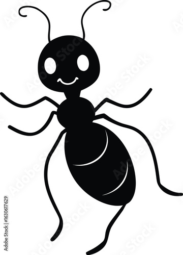 Cute Black Ant Vector

