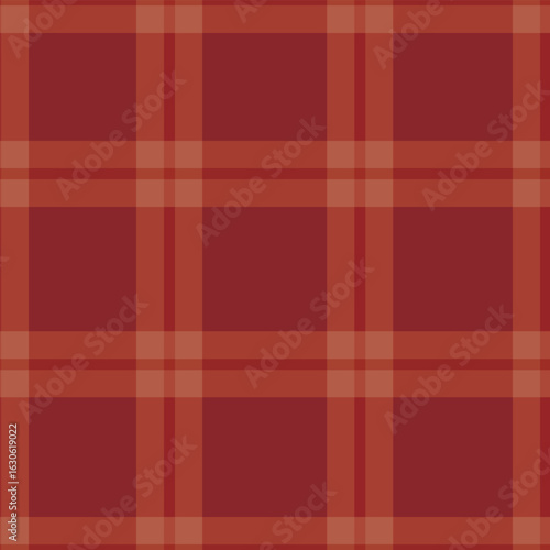 A seamless autumnal checkered pattern in burgundy and warm brown-orange tones. The check is made up of intersecting lines of varying thickness, creating a classic plaid or tartan effect.