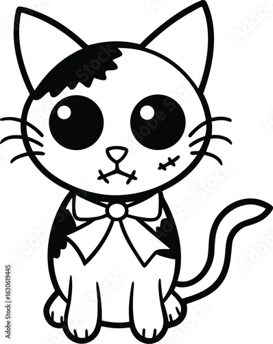 Cute Gothic Cat Girl Character