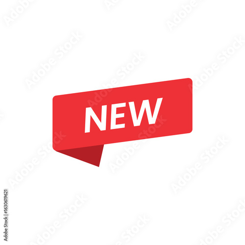 Simple Red NEW Tag – Flat Minimal Update Label Design