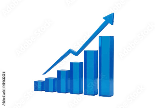 Free Download Ascending blue bar graph illustrating positive growth and upward trend. - GFXLoad