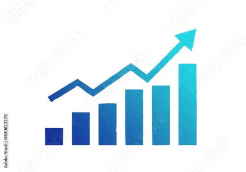 Free Download A stylized graphic of a rising bar graph, symbolizing growth and progress. - GFXLoad