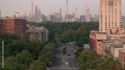 Aerial view of Harlem at sunrise