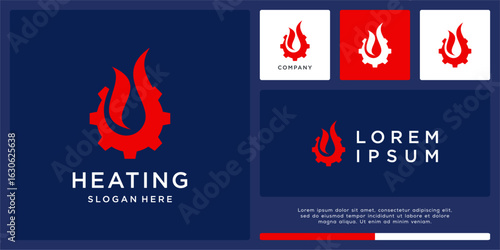 Heating system logo design with gear