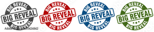 big reveal stamp. big reveal round stamp set isolated on white background