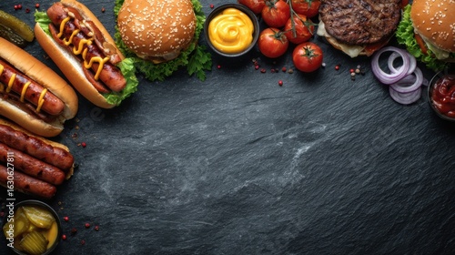 a table with a lot of different foods