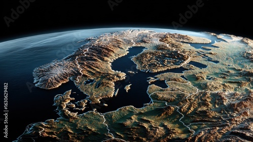 scandinavia aerial view earth