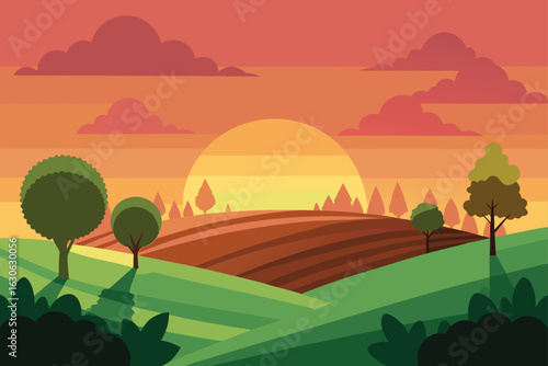 Cactus and Desert Sunset