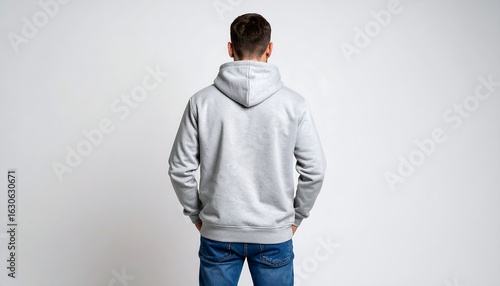 Gray hoodie on a man