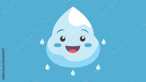 Crying Ice State A whimsical character made of ice with a smiling face tears represented as drops of water to convey the soothing nature of cold therapy.