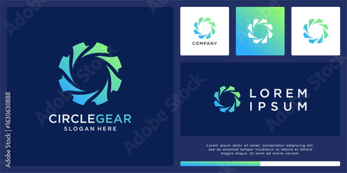 Circle gear logo design technology