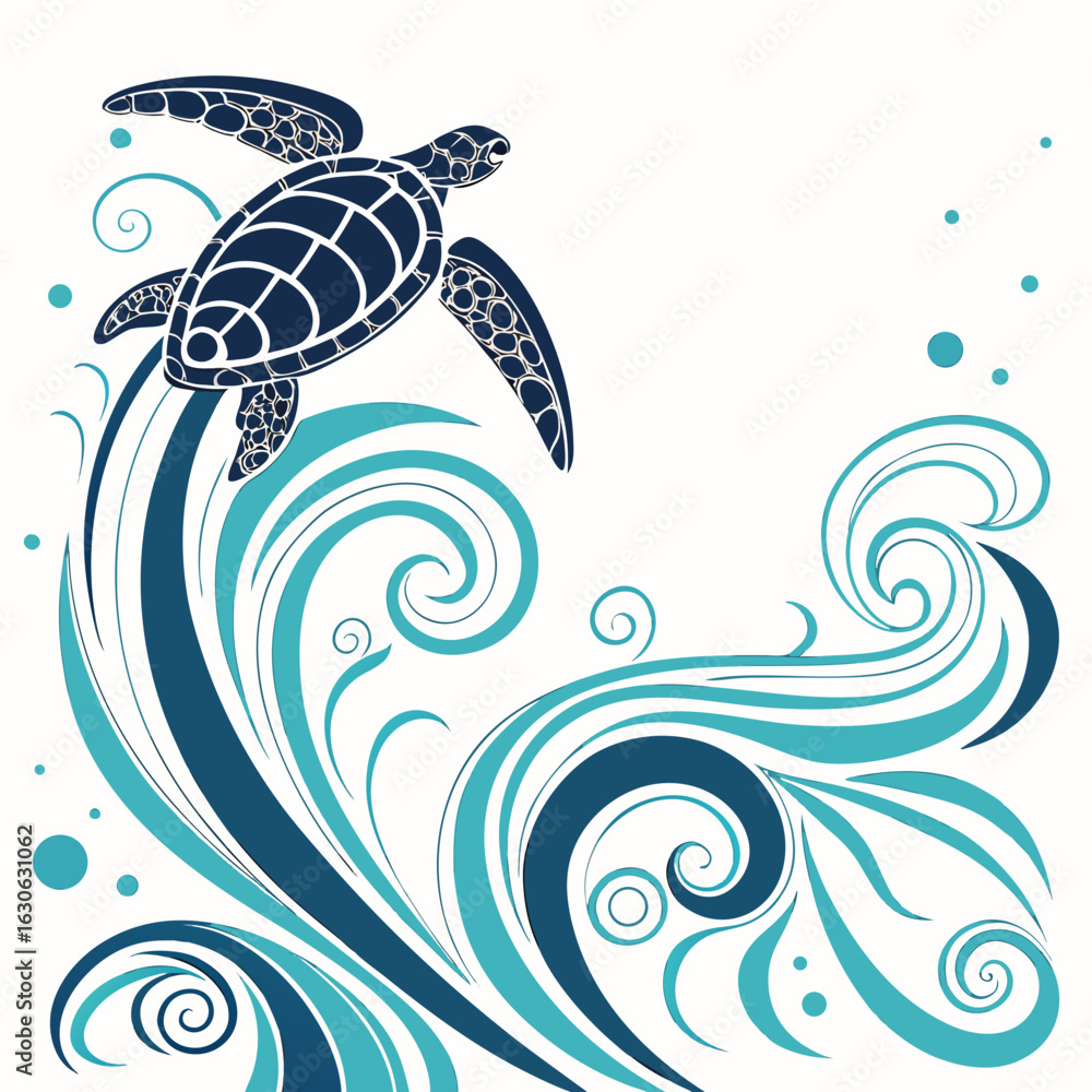 Naklejka premium sea turtle vector illustration