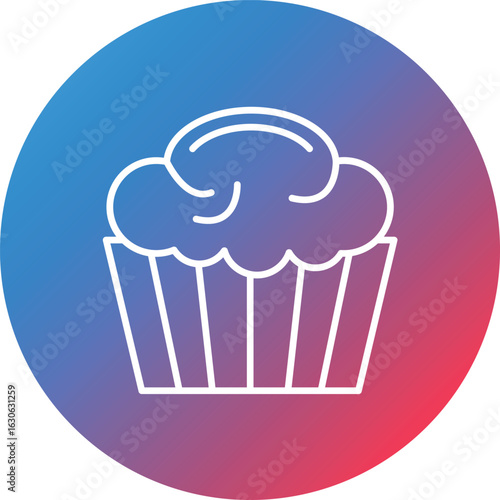 Muffin Line Gradient Circle Background Icon