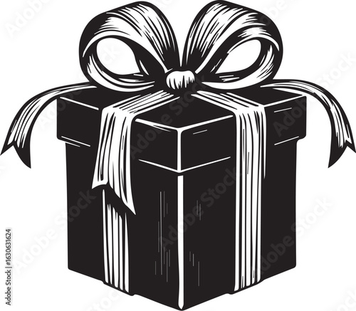 Detailed Gift Box with Ribbon and Bow

