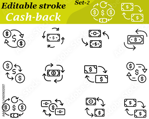 Photography A cash-back icon character holding a wallet with money bills and coins coming out, accompanied by a circular arrow symbol to represent returning funds