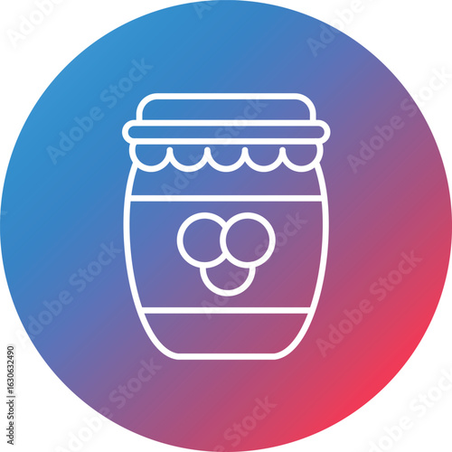 Jam Line Gradient Circle Background Icon