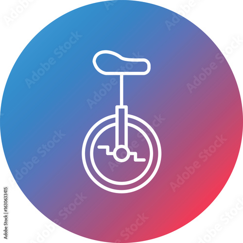 Monocycle Line Gradient Circle Background Icon
