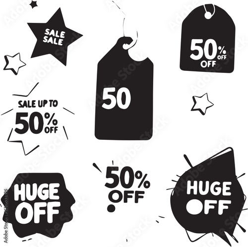 Set of Sales and Discount Tags

