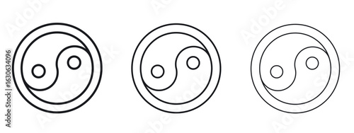 Yin yang icon simple line design - Simple Vector Illustration