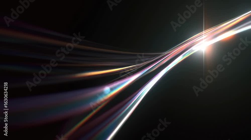 Abstract Light Trails with Rainbow Effects