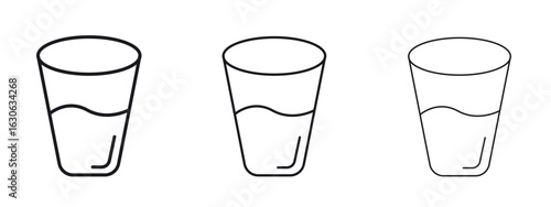 Water glass icon simple line design - Simple Vector Illustration