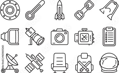 Kitchen utensils icon set vector illustration of black silhouette symbols for cooking design