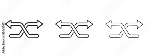 Shuffle arrow icon simple line design - Simple Vector Illustration