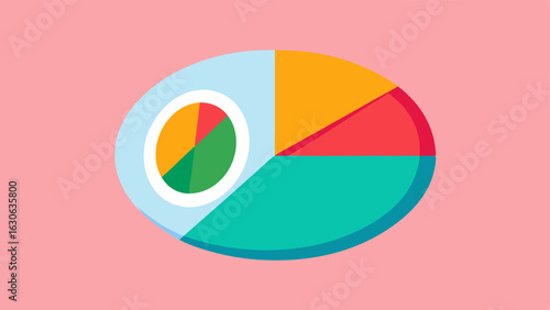 Calorie Tracking Interface A frontfacing perspective of the glasses presenting a colorful pie chart illustrating calorie intake versus calories burned.