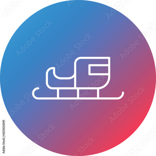 Sled Line Gradient Circle Background Icon