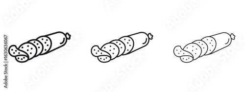 Sausage salami icon simple line design - Simple Vector Illustration