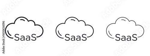 SaaS icon simple line design - Simple Vector Illustration