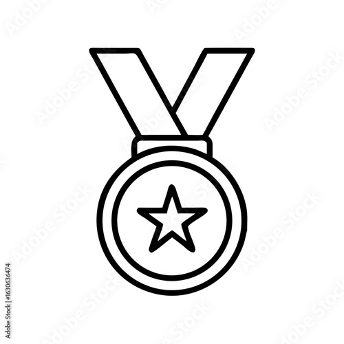 Medal with star symbolizing achievement and success concept of Core Values Icon  