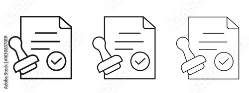 Permit icon simple line design - Simple Vector Illustration