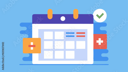 Appointment Scheduler A calendar interface filled with scheduled appointments reminders and health checkup dates enhanced with alert notifications that pop up on the screen.