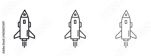 Missile icon simple line design - Simple Vector Illustration