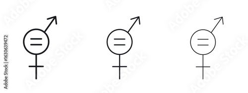 Gender equality icon simple line design - Simple Vector Illustration