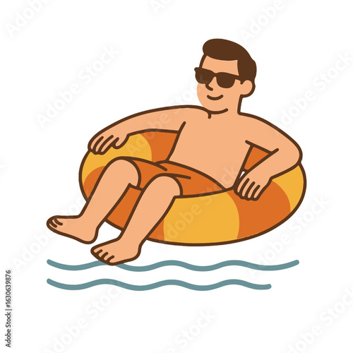 illustration man in an inflatable ring vector on white background
Vector illustration icon on white background