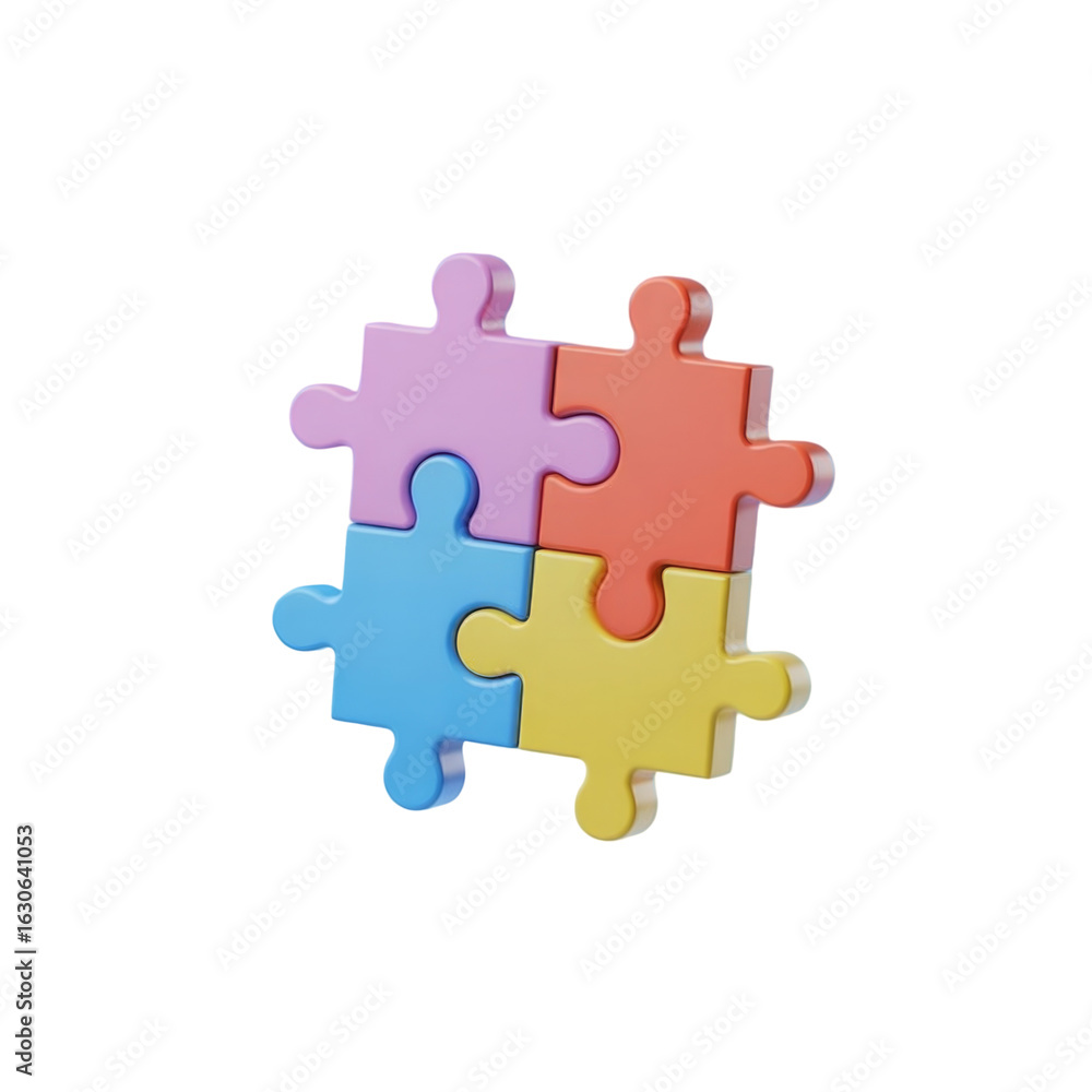 Obraz premium Colorful puzzle pieces representing creativity and teamwork in problem-solving and collaboration