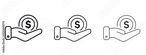 Contribution icon simple line design - Simple Vector Illustration