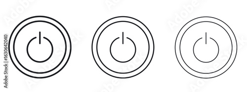 Button on off icon simple line design - Simple Vector Illustration