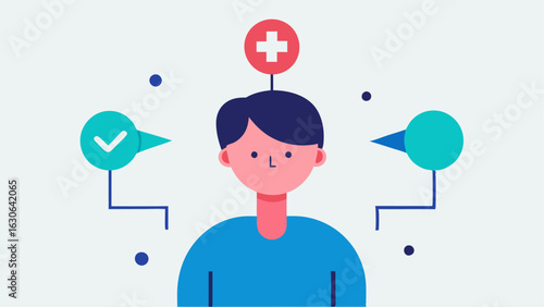Empowering Choice A person confidently choosing between two paths labeled Health and Wellness representing their decision to pursue HRT.