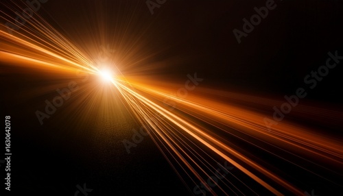 an orange beam shining from the left creating a dramatic highlight on a deep black backdrop create with ai