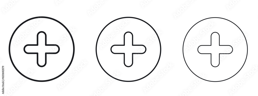 Fototapeta premium Add icon simple line design - Simple Vector Illustration