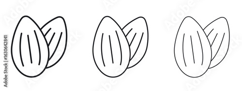 Almond icon simple line design - Simple Vector Illustration