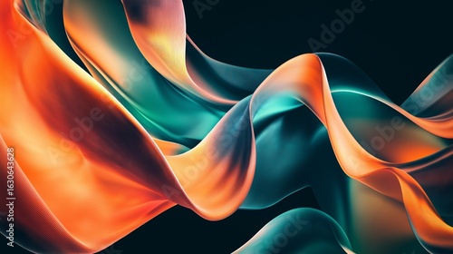 Vibrant fabric ribbons swirl together in a dynamic composition showcasing movement and color