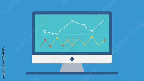 Data Visualization A visualization of pressure data as a line graph on the monitors screen showcasing spikes and dips in readings.